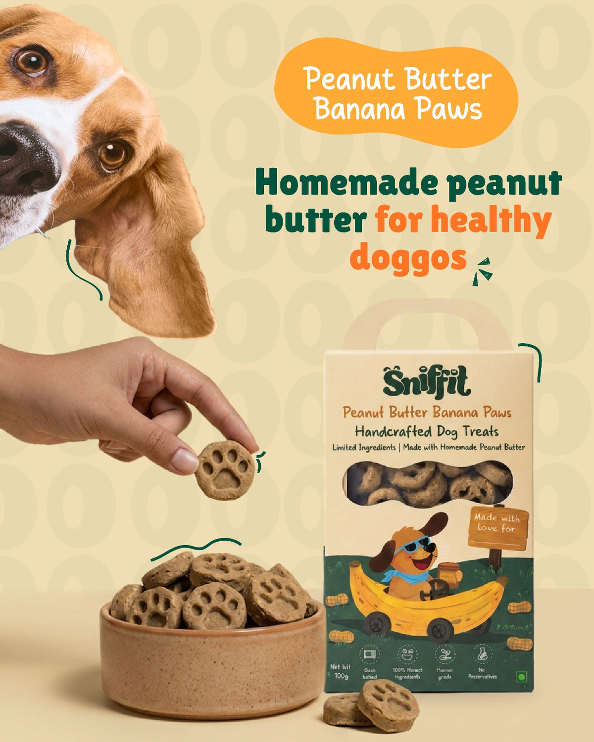 Peanut Butter Banana Paws